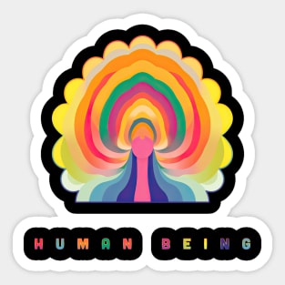 Human Being Pride Month Flower Sticker